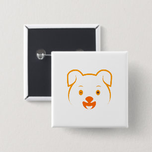 Cute Puppy 15 Cm Square Badge