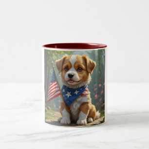 Cute puppy 4th of July Cup