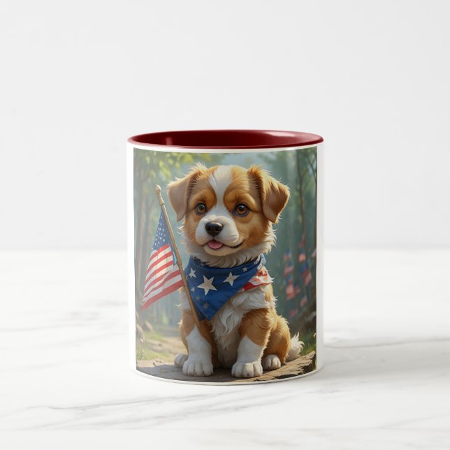 Cute puppy 4th of July Cup (Center)