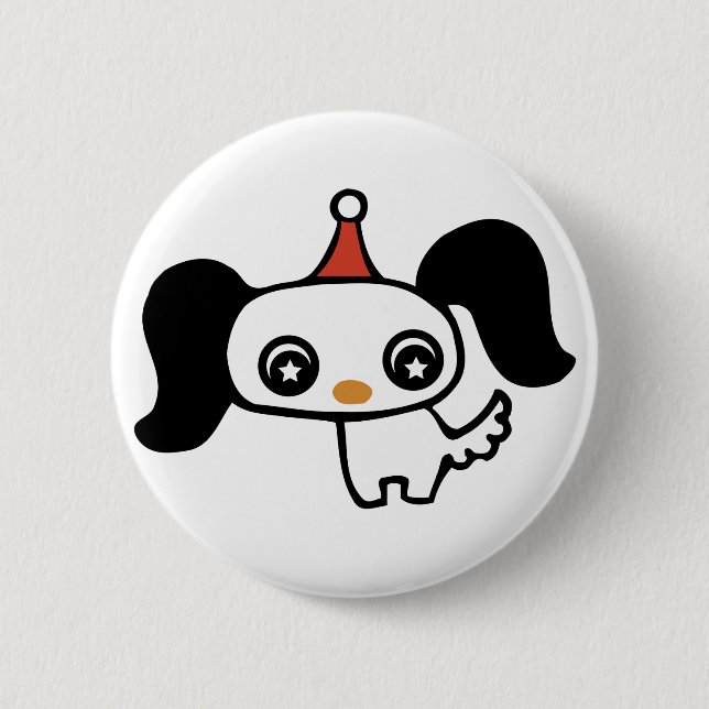 cute puppy 6 cm round badge (Front)