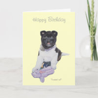 Cute puppy akita and teddy realist art