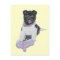 Cute puppy akita and teddy realist art postcard