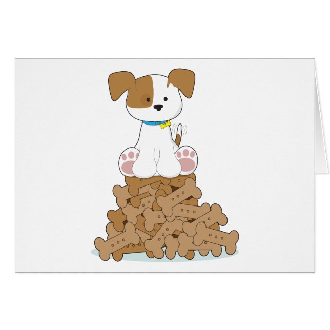 Cute Puppy and Bones (Front Horizontal)