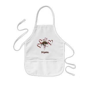 Cute Puppy And Hearts Monogram Name Personalised Kids Apron