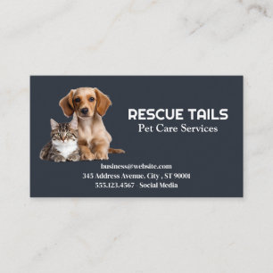 Cute Puppy and Kitten Business Card