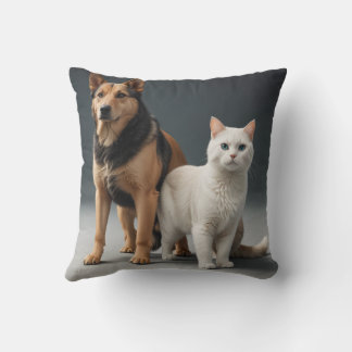 Cute puppy and kitten pillow cushion