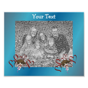 Cute Puppy And Red Hearts Animal Frame Template Photo Print