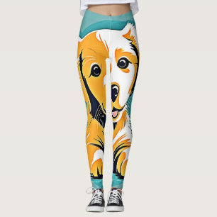 Cute Puppy Art Design Leggings