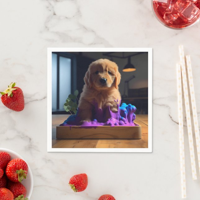 Cute Puppy Art Napkin (Insitu)