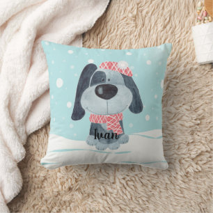 Cute puppy, baby cushion