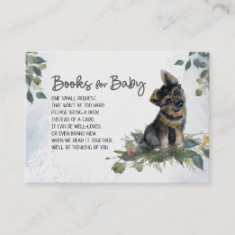 Cute Puppy Baby Shower Book Request Enclosure Card