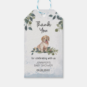 Cute Puppy Baby Shower Thank You Gift Tags