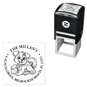 Cute puppy ball lover theme self-inking stamp