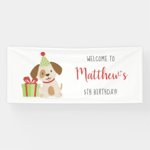 Cute Puppy Birthday Banner