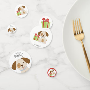 Cute Puppy Birthday Confetti