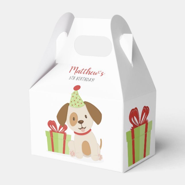 Cute Puppy Birthday Favour Box (Back Side)
