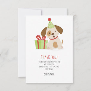 Cute Puppy Birthday Thank You Invitation