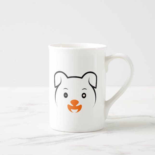 Cute Puppy Bone China Mug (Right)