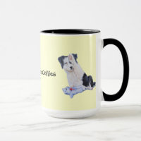 Cute puppy border collie dog portrait realist art