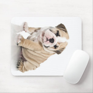 Cute Puppy Bulldog Sad Mouse Pad