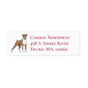 Cute Puppy Cartoon Boxer Dog Return Address Label