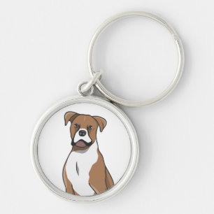 Cute Puppy Cartoon Dog Lover Boxer Key Ring
