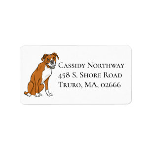 Cute Puppy Cartoon Dog Lover Boxer Label