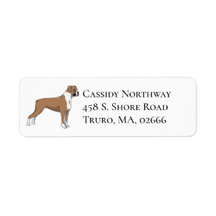 Cute Puppy Cartoon Dog Lover Boxer Return Address Label