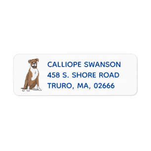 Cute Puppy Cartoon Dog Lover Boxer Return Address Label