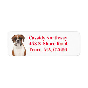 Cute Puppy Cartoon Dog Lover Boxer Return Address Label