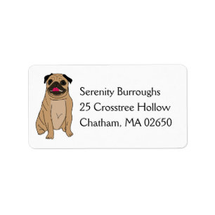 Cute Puppy Cartoon Dog Lover Rescue Mum Funny Pug Label