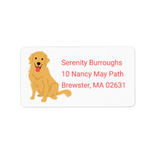 Cute Puppy Cartoon Dog Mum Golden Retriever Label