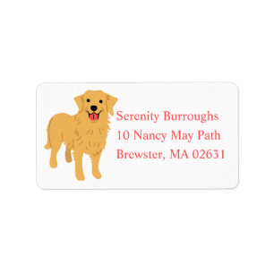 Cute Puppy Cartoon Dog Mum Golden Retriever Label