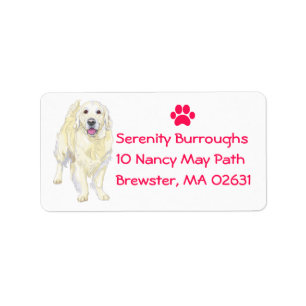 Cute Puppy Cartoon Dog Mum Golden Retriever Label