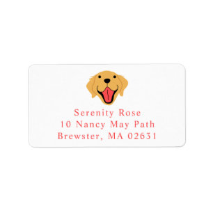 Cute Puppy Cartoon Dog Mum Golden Retriever Label