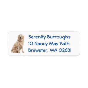 Cute Puppy Cartoon Dog Mum Golden Retriever Label Return Address Label