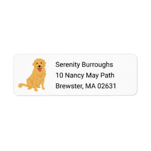 Cute Puppy Cartoon Dog Mum Golden Retriever Label Return Address Label