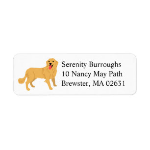 Cute Puppy Cartoon Dog Mum Golden Retriever Label Return Address Label