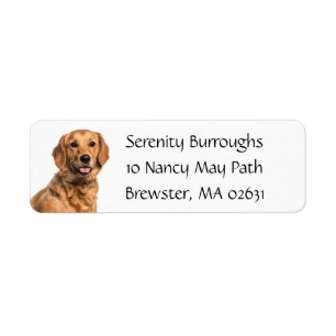 Cute Puppy Cartoon Dog Mum Golden Retriever Label Return Address Label