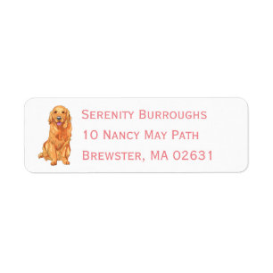 Cute Puppy Cartoon Dog Mum Golden Retriever Return Address Label