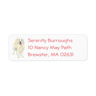 Cute Puppy Cartoon Dog Mum Golden Retriever Return Address Label