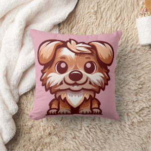 Cute Puppy Cartoon Throw Pillow