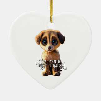 Cute puppy  ceramic ornament