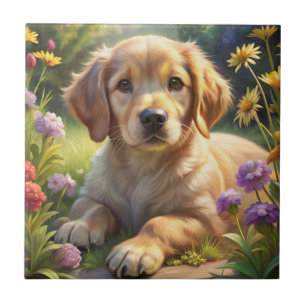 Cute Puppy Ceramic Tile