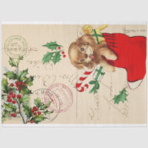 Cute Puppy Christmas Decoupage Tissue