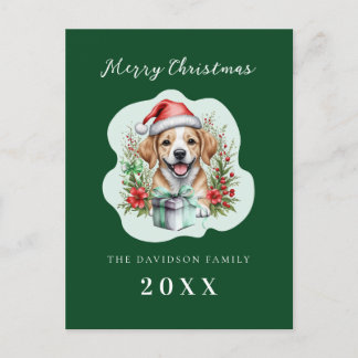 Cute Puppy Christmas Holiday Postcard