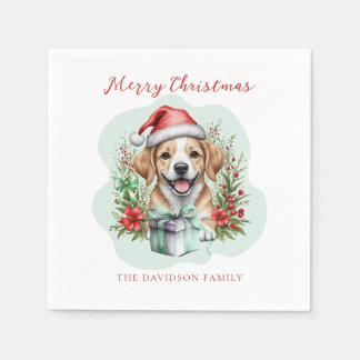 Cute Puppy Christmas  Napkin