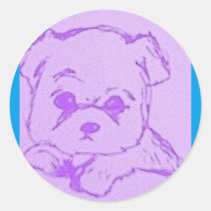 Cute Puppy Classic Round Sticker