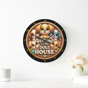 Cute Puppy Clock Welcome Home
