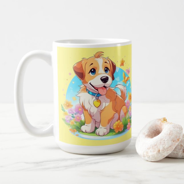 Cute Puppy  Coffee Mug (With Donut)